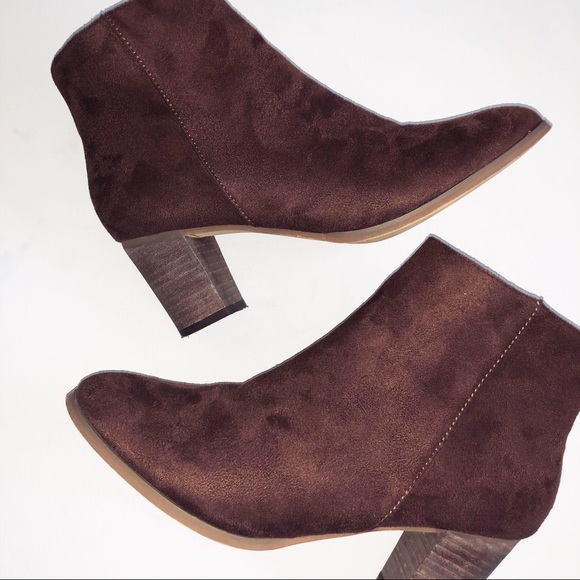 Boston Design Studio Brown Suede Ankle Boots - Picture 1 of 7